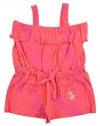 Baby Phat - Kids Baby-girls Newborn All Over Printed Romper, Orange, 3-6 Months