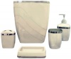 Carnation Home Fashions 5-Piece Plastic Bath Accessory Set, Ivory