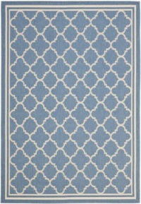 Safavieh Courtyard Collection CY6918-243 Blue and Beige Indoor/Outdoor Area Rug, 2-Feet 7-Inch by 5-Feet