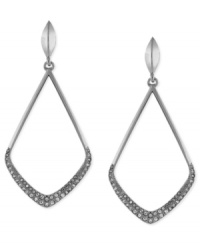 Airy elegance. This pair of drop earrings from Vince Camuto is crafted from silver-tone mixed metal with crystal accents adding a sparkling touch. Approximate drop: 1-1/4 inches.