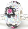 Sterling Silver Core Stunning Swarovski Flowers Crystal Bead Compatible with Pandora Trollbeads Chamilia Silverado and Biagi Charms Bracelets.