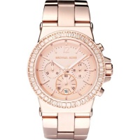 Michael Kors Watches Ladies Dylan Glitz Chronograph Rose Gold Dial Watch