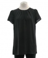 Pippa Black Silk Cap Sleeve Blouse Top 4