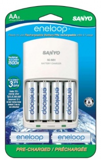 Sanyo SEC-MQN066N 6 Pack AA Eneloop Rechargeable Batteries with Charger