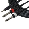 GLS Audio 6ft Y-Cable Splitter Cord - 1/8 TRS Stereo to 1/4 TS Mono - 6' Cables 3.5mm (Mini) to 6mm Cord for iPhone, iPod, Computer, and more - Single