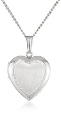 Sterling Silver Satin Finish Heart Locket, 18