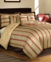 Dream catcher. Featuring desert hues and an elegant striped jacquard, the Spicy Ombré comforter set casts a calming allure. Featuring decorator details like a printed comforter reverse, twisted cord trim and three distinctive decorative pillows, this set has all the components you need to give your room a warm, soothing glow.