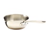 Emeril by All-Clad E9379764 Stainless Steel with Copper Dishwasher Safe 1-Quart Saucier with Pour Spouts Cookware, Silver