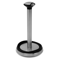 Simplehuman's Paper Towel Holder features a quick release knob that detaches with a light squeeze of the buttons on each side. A sturdy, stainless steel base remains steady when grabbing a paper towel, while a raised, grooved edge along the base is designed to keep from roll from unraveling. Carries a 5-year manufacturer's warranty.