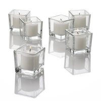 Set of 12 Square Glass Votive Candle Holders