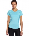 Brooks Women's Equilibrium Short Sleeve Tee, Aqua, X-Small