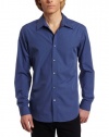 Calvin Klein Sportswear Men's Slim Fit Long Sleeve Yarn Dye Mini Stripe Poplin Woven Shirt