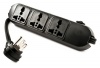 Simran SM-60 110V-250V Universal 3 Outlet Power Strip/Surge Protector for Worldwide Travel with Overload Protection, Black