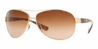 RAY BAN RB 3386 RB3386 001/13 GOLD METAL BROWN GRADIENT LENS AVIATOR SUNGLASSES SHADES, 67mm-13mm