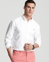 Vineyard Vines' classic cotton sport shirt shows off the brand's signature prep with an embroidered whale logo.