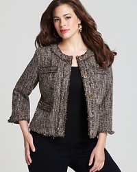 This classic tweed jacket from MICHAEL Michael Kors Plus will remain a wardrobe staple for years. Dress it down with jeans and a t-shirt for weekends, and work it in the office with pencil skirt.