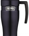 Thermos Stainless King 16-Ounce Leak- Proof Travel Mug with Handle, Midnight Blue