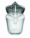 KRUPS ZX720143 Acrylic Juicer with Stainless Steel anti-drip valve, White and Stainless Steel