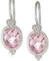 Judith Ripka La Petite Oval Stone Pink Earrings