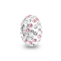 Bling Jewelry 925 Silver Pink White Swarovski Crystal Bead Fits Pandora