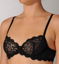 Simone Perele Celeste Demi Plunge Underwire Bra, 36E, Black