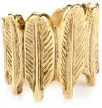 House of Harlow 1960 14k Yellow Gold-Plated Feather Row Ring