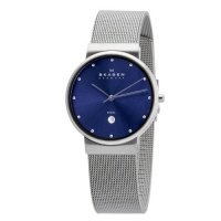 Skagen Men's O355LSSN Blue Dial, Signature Skagen Stainless Steel Band Watch