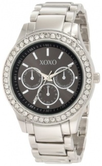 XOXO Women's XO5330  Silver-tone Bracelet With Rhinestones Accent Watch