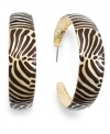 Wild things. These hoop earrings from Style&co. flaunt animal patterns in brown tone. Crafted in gold tone mixed metal. Approximate diameter: 2 inches. Approximate drop: 2-3/8 inches.