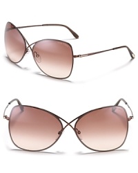 Tom Ford's popular criss-cross silhouette gets a dainty update with thin metal frames and sleek design.