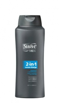 Suave Professionals mens, shampoo & conditioner, 2 in 1 ocean charge, 28oz