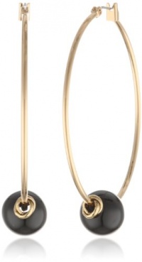 Kenneth Cole New York Black Bead Hoop Earrings