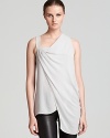 Asymmetric lines and leather detail lend this Helmut Lang top inimitable cool.