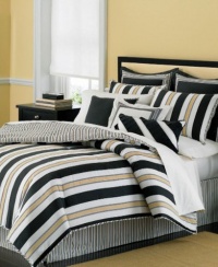 Martha Stewart Collection Bedding, Tuxedo Stripe 3 Piece Decorative Pillow Set