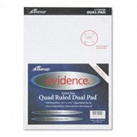 Ampad Evidence Quad Dual-Pad, Quadrille Rule, Letter Size (8.5 x 11.75), White, 100 Sheets per Pad (20-210)