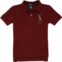 Polo Ralph Lauren Toddler Boys's Multicolor Big Pony Polo (2/2T, Burgundy)