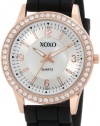 XOXO Women's XO8036 Black Bumpy Silicone Rubber Strap Watch