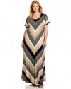 Calvin Klein Women's Plus-Size Stripe T-Shirt Maxi