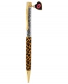 Animal attraction. Betsey Johnson's pen, crafted from gold-tone mixed metal and featuring beaded accents, has a leopard print on the outside with a whimsical heart charm on top. Item comes packaged in a signature Betsey Johnson Gift Box. Approximate length: 5-1/2 inches. Approximate width: 3/8 inch.