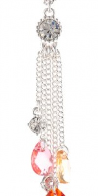 Nine West Sweet Celebration Silver-Tone Pink Cluster Y-Necklace, 18