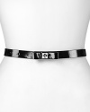 Shortcut to polished style with this patent leather Tory Burch belt, detailed with a prim and proper bow. It ties it all together.