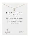 Remember to live, laugh and love with Dogeared's delicate silver heart-trimmed necklace. Wear this meaningful token to keep the best medicine close.