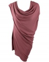 Helmut Lang Womens Garnet Soft Shroud Draped Asymmetrical Dress 6