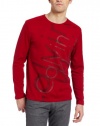 Calvin Klein Sportswear Men's Logo - Long Sleeve Crew Neck Heavy Weight Tee