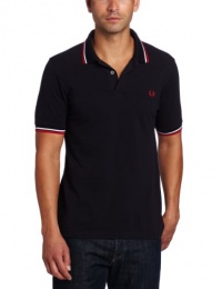 Fred Perry Men's Slim Fit Twin Tipped Polo Shirt, Navy/White/Red, X-Large