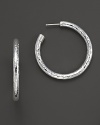 From the Silver collection, skinny electroform hoop earrings in sterling silver. Designed by Ippolita.