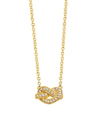 True love is like a knot that never comes undone. The cubic zirconia-encrusted heart on this 18k gold vermeil pave necklace lets her know just how you feel.