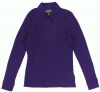 Lauren Active Women's Waffle Knit Asymmetrical Half-Zip Top (Purple) (Medium)