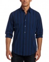 John Henry Men's Long Sleeve Ombre Stripe Shirt