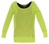 Lauren Active Women's Waffle-Knit Scoopneck Top (Medium, Dash Yellow/Black)